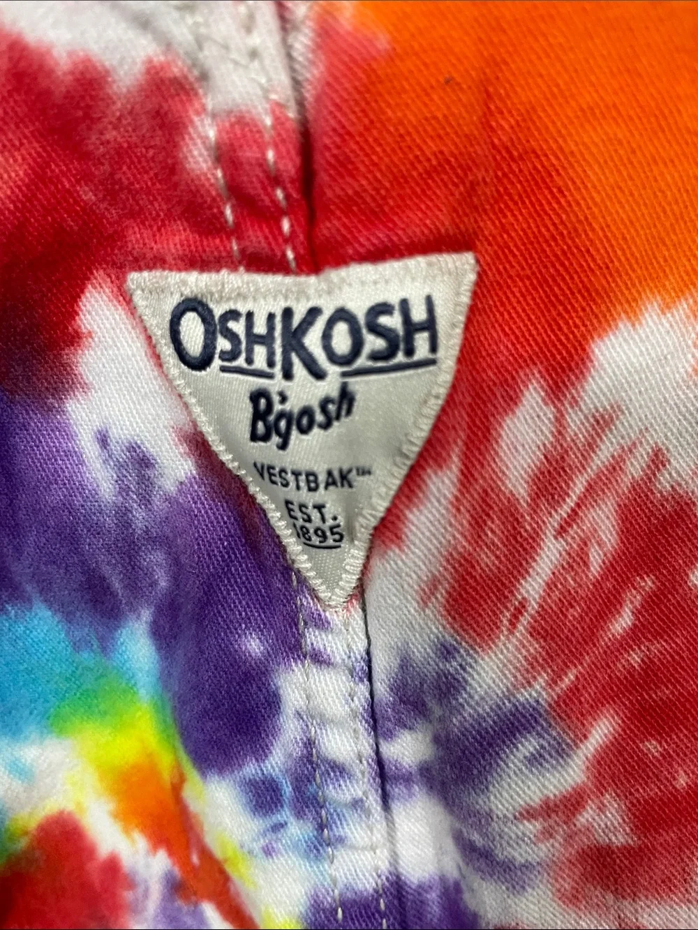 Kids Tie-Dye Rainbow Overalls - Bright Multicolor